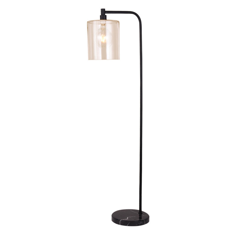 Schrum 57.87'' Black Arched Floor Lamp