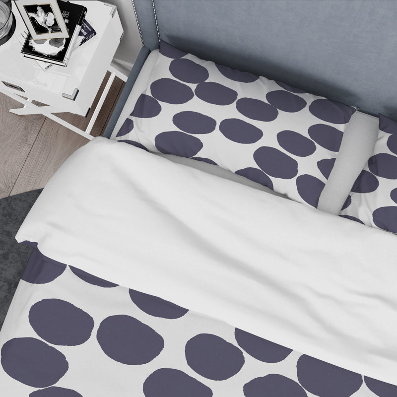 Blue Circle Pattern - Abstract Duvet Cover Set - Microfiber Polyester