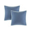 Édredon grand Isla bleu - coton réversible 8 pièces, aquarelle, motif floral en coton, détails de broderie,