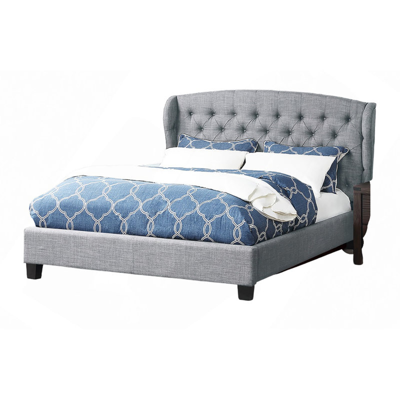 Mobilier de chambre à coucher 1pc, Gris, Très grand lit