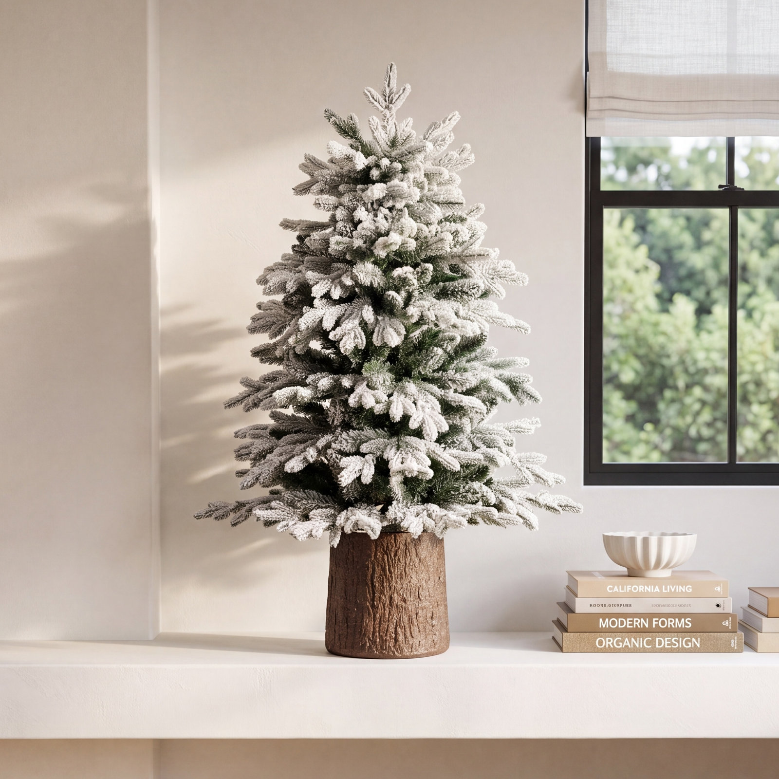 White Flocked 4' Pre-Lit Fir Christmas Tree