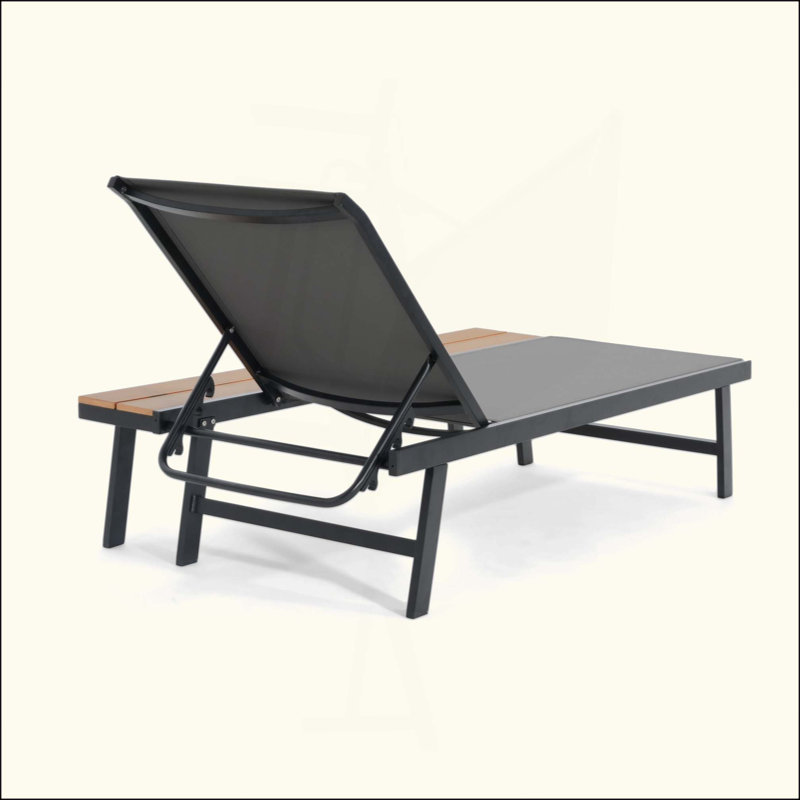 Adjustable Aluminum Chaise Lounge Set with Mesh Seating