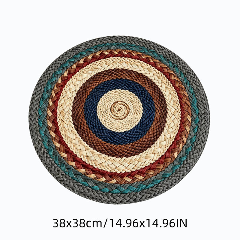 Ensemble de 8 embrasses de rideaux, napperons ronds à dégradés assortis, résistants à la chaleur, imperméables et réutilisables, pour la cuisine et la salle à manger, accessoires de décoration intérieure.