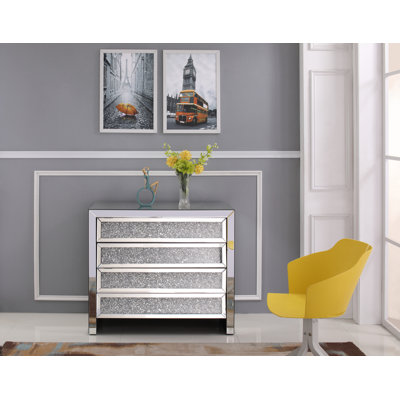 Commode décorative 4 tiroirs Jadon Crystal
