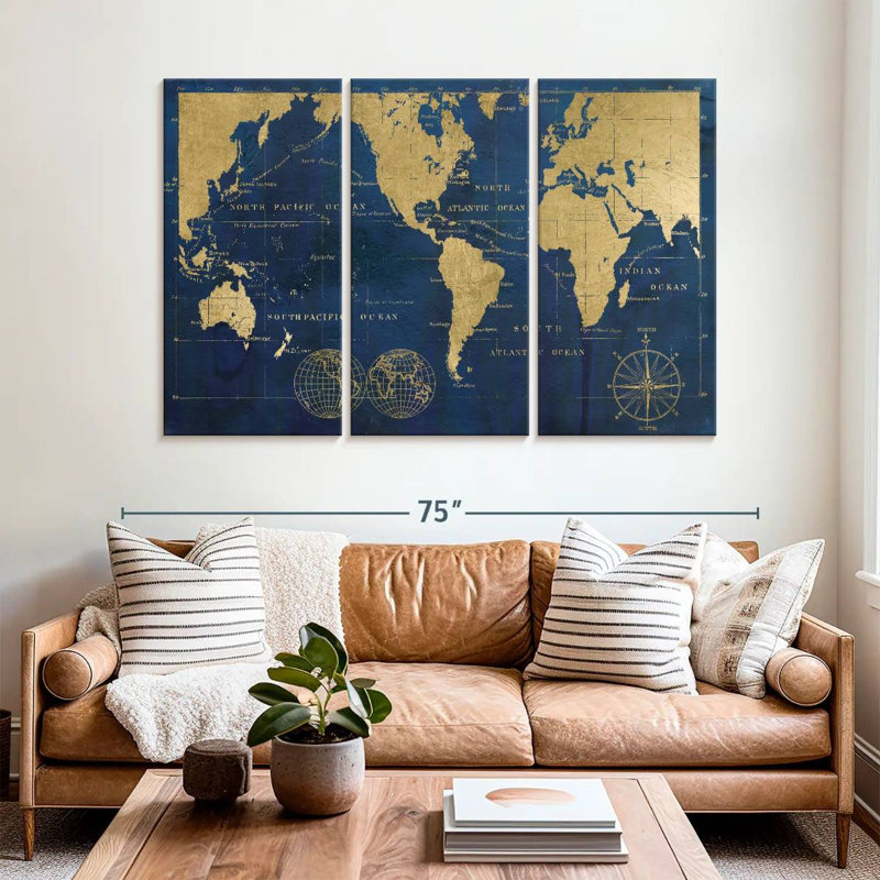 Carte du monde Aligo, H 42 po x l 65 po