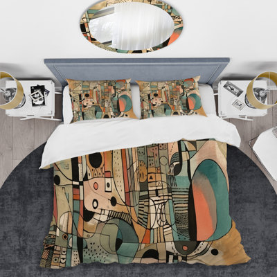 Ensemble de housse de couette en microfibre / polyester Golden Mid Century