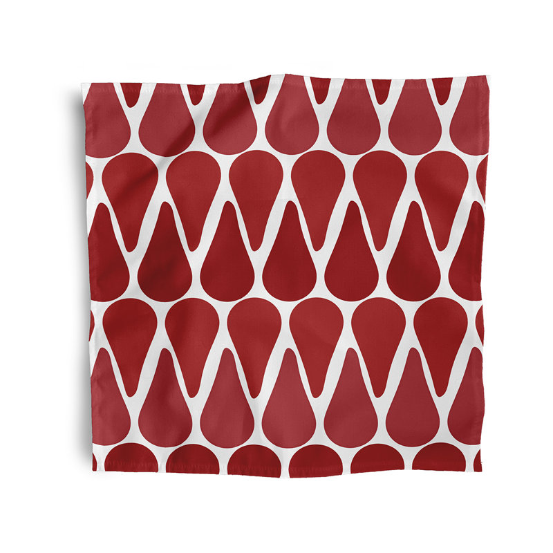 Synthia Polyester Geometric Square Napkin, Red
