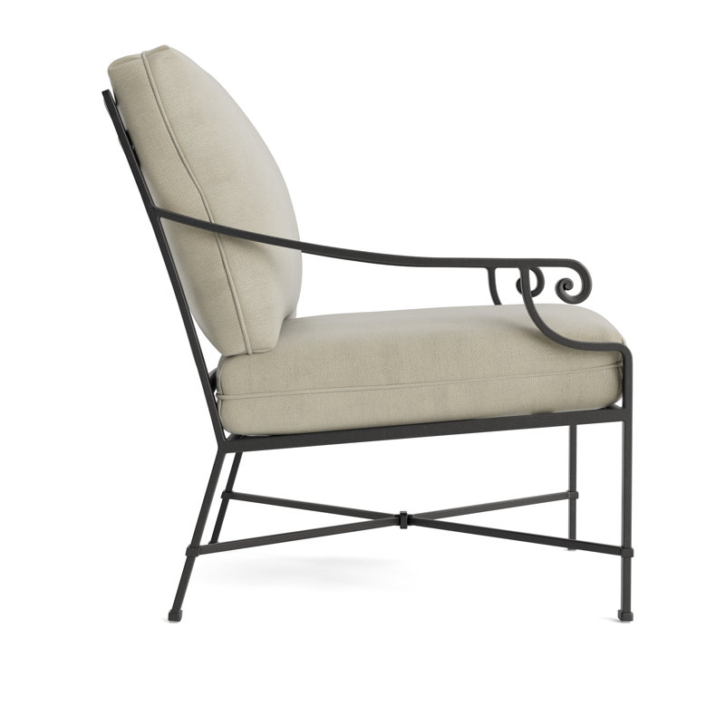 Venetian Outdoor Lounge Chair, Textured Pewter, Fusion Dove