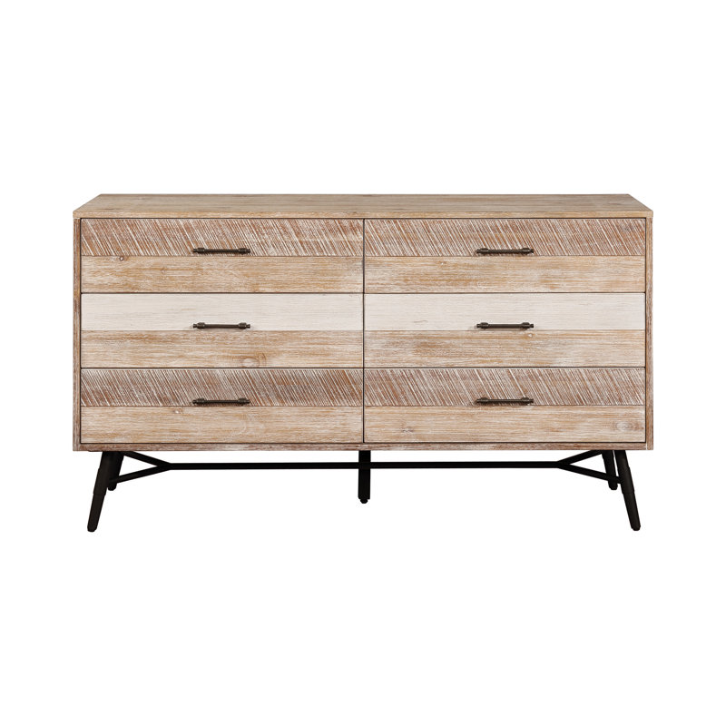 Commode double 6 tiroirs Adysyn Pelle