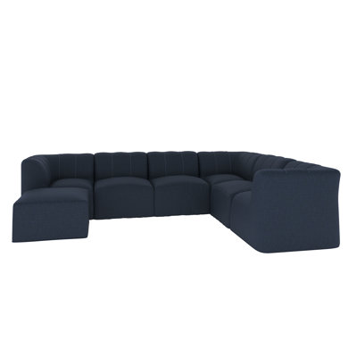 Canapé modulaire rembourré en L 7 pièces avec repose-pieds et coussins Sunbrella Eliana