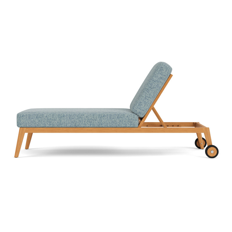 Alpine Outdoor Teak Chaise Lounge, Serene Ocean