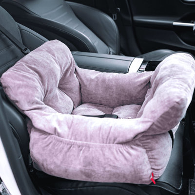 Siège de transport de chien pour chien et chat, transporteur de voyage chaud avec crochet et boucle de sécurité, sangle portative / en bandoulière, tissu en velours côtelé, convient au siège avant / arrière de voiture, utilisation toutes saisons