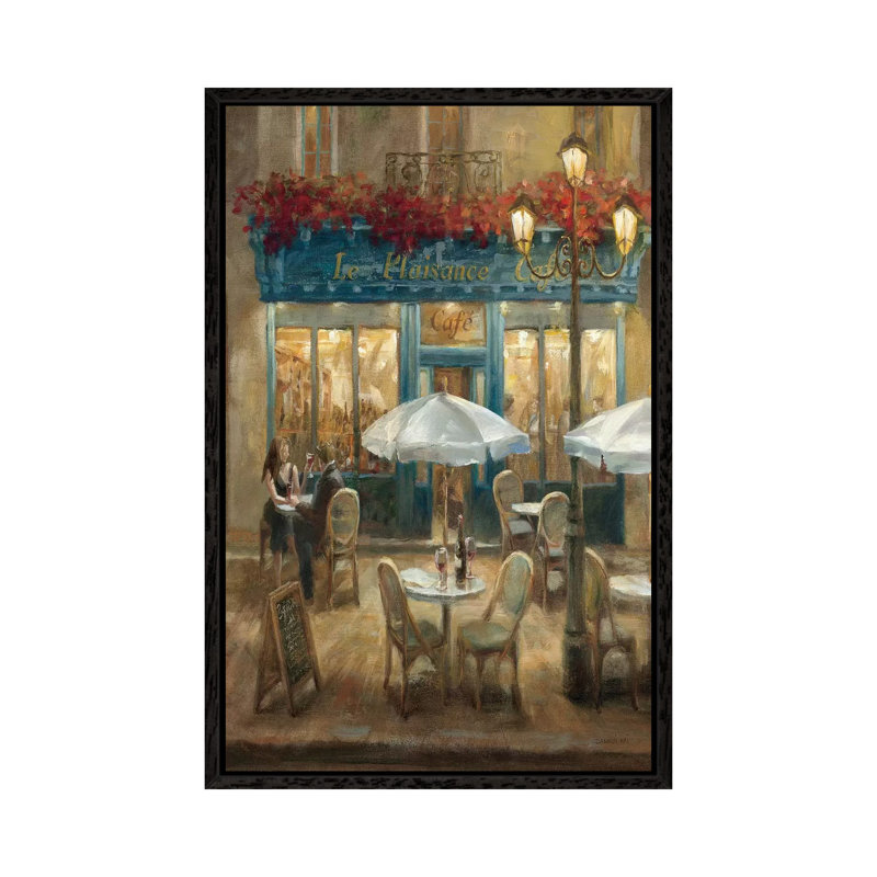 Paris Cafe I Crop by Danhui Nai - Painting on Canvas, 66.04 cm H x 45.72 cm W, Black Floater Framed