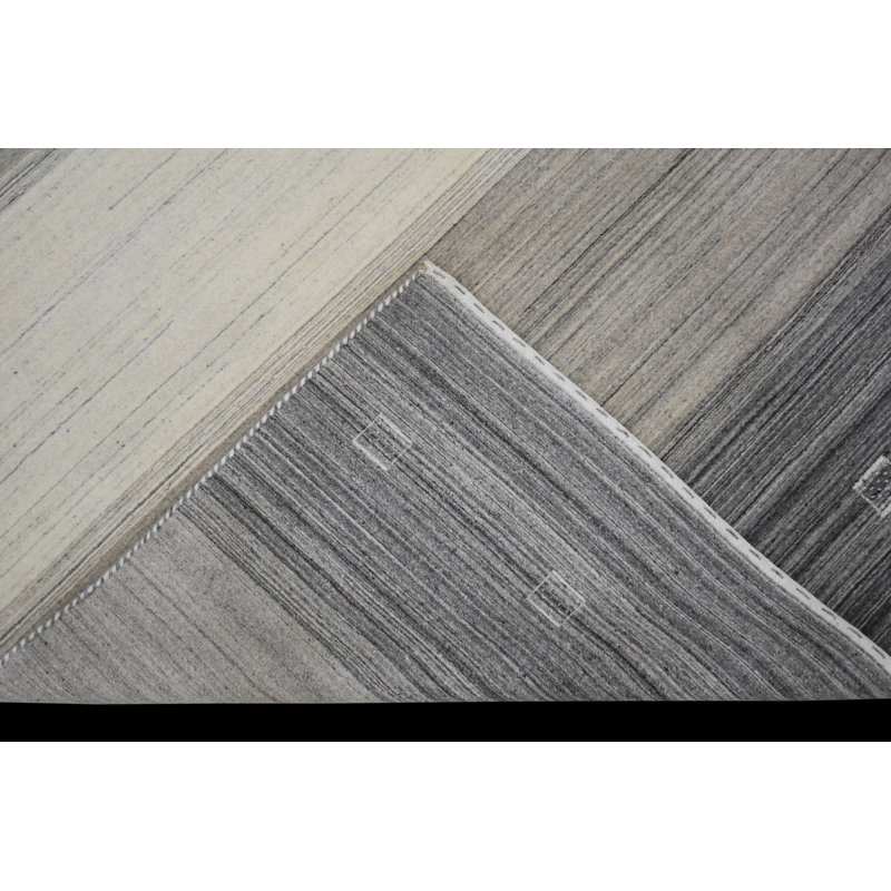 Tapis naturel et argent noué à la main de haute qualité, Rectangle 5 pi 9 po x 8 pi 9 po