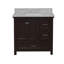 Ensemble de meuble-lavabo simple 36 po avec meuble chocolat et comptoir en marbre de Carrare Maven-347682037