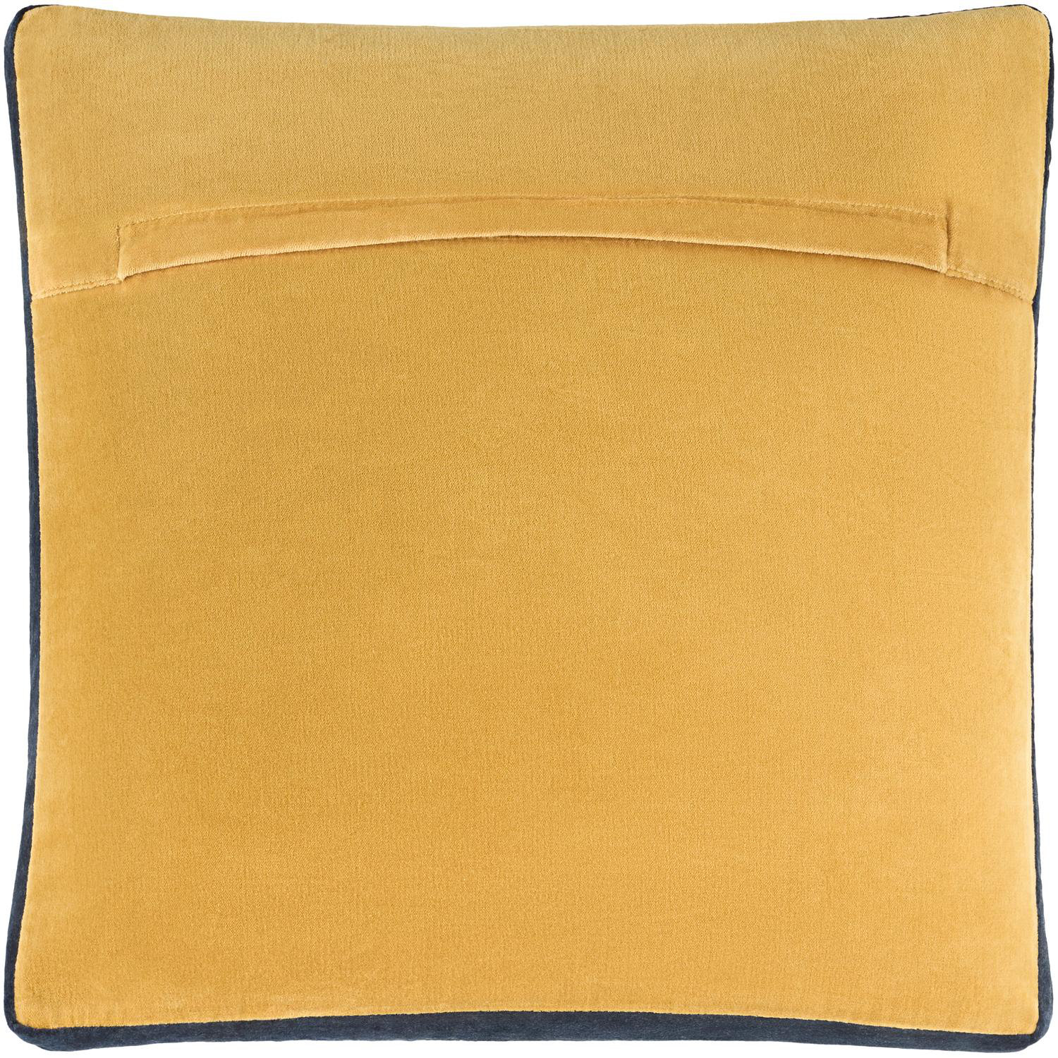  Nicholas Cotton Throw Pillow, 18" x 18", Pillow Cover Only - No Insert, Yellow/Navy