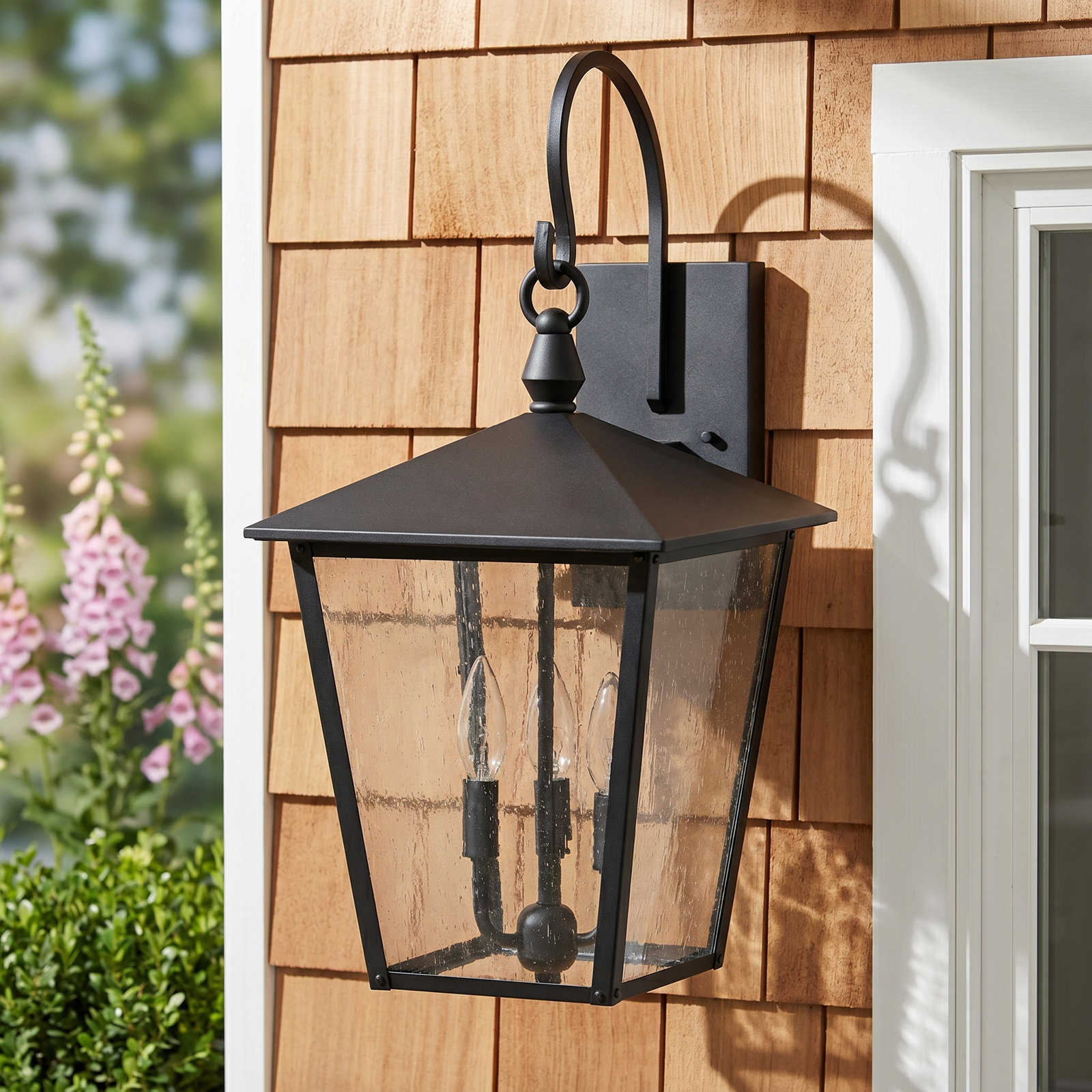Huntersfield 3-Light Outdoor Wall Lantern, Burnished Bronze, 18.75"H x 9"W x 10.75"D