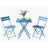 3 Piece Folding Patio Bistro Set, Patio Table & Chairs, No Assembly, Blue-373440522