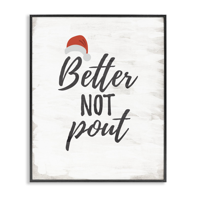Giclée encadrée Festive Better Not Pout, design par Lauren Rader, Giclée encadrée noir minuit, H 30 po x l 24 po