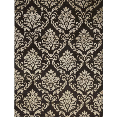 Tapis brun et doré de haute qualité noué à la main