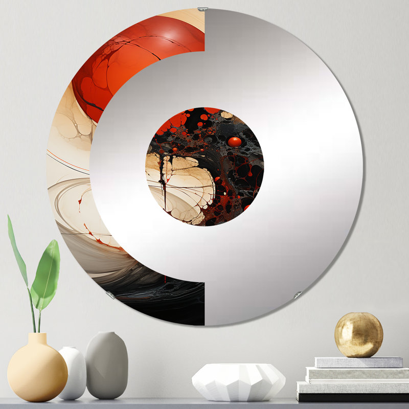 Deeba - Miroir mural demi-cercle, 31,4 po x 31,4 po