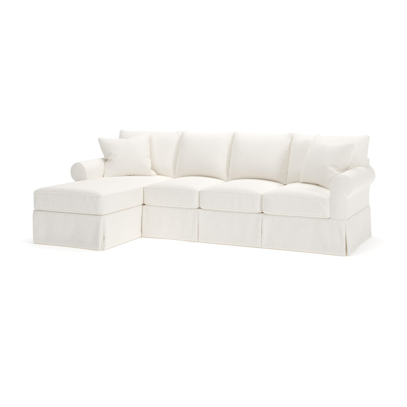 Amari Slipcovered Chaise Sectional, Left Hand Facing, Apollo Alpaca Boucle