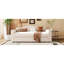 Lit de jour rembourré avec couchette simple beige, rangement et rangement pour système audio, divertissement-755810497-755810527
