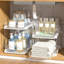 2-Tier Multi-Purpose Bathroom Under Sink Organizers And Storage, Stackable Kitchen Pantry Organization, Pull Out Medicine Cabinet Organizer With Movable Dividers, White, 2 Pack