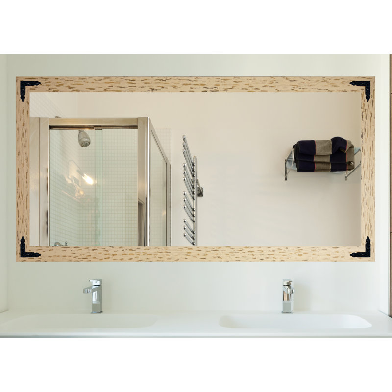 Miroir de salle de bain Monica, 34,5 po x 63,5 po, Crème / Noir
