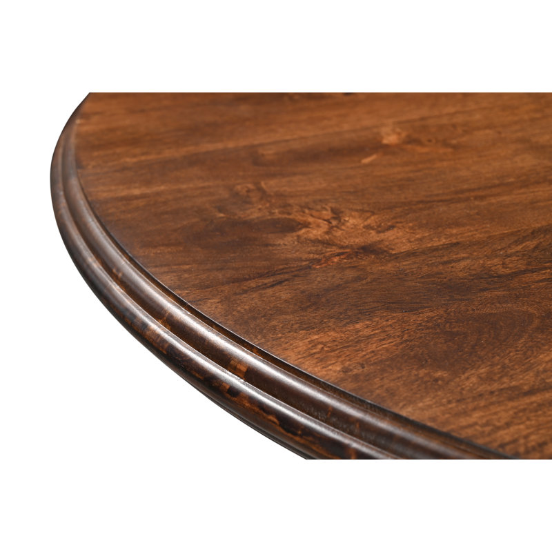 Josiane 4 - Person Solid Wood Top Pedestal Dining Set, Brown