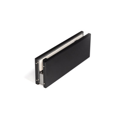FHC HDEPF20MB Top Patch, Stainless Steel Material, 3/8", 1/2" or 9/16" Glass Thickness, 2-9/16" Pivot Setback, Matte Black Finish