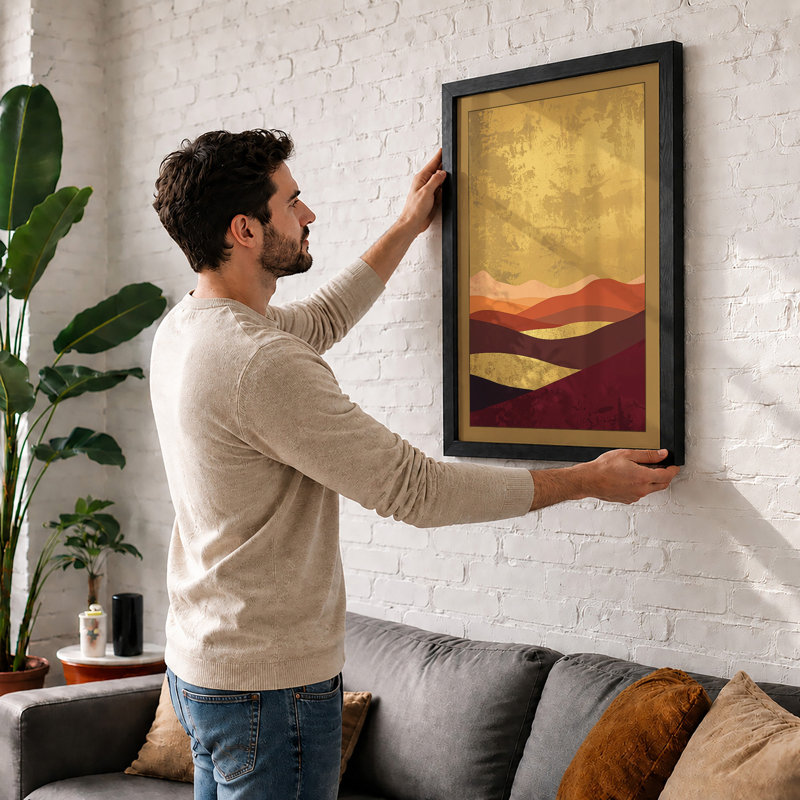 Desert At Dusk Modern - Print, A1 - 84.1 x 59.4 cm, Oak