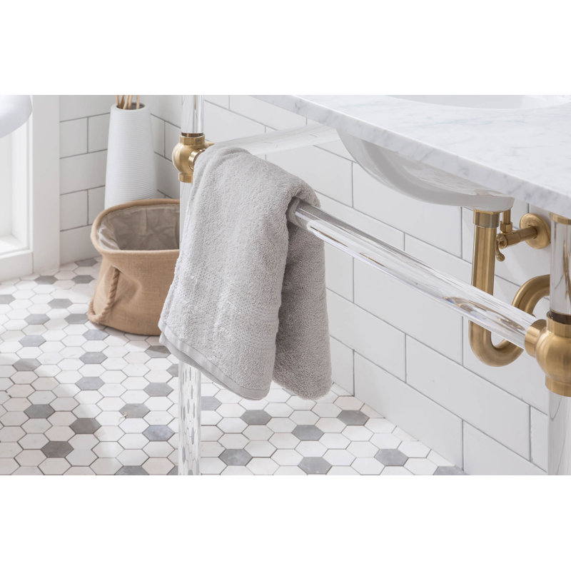 Empire Stone Oval Console Bathroom Sink with Overflow, Satin Brass