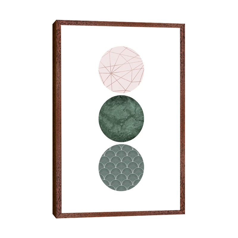 Evergreen Blush Geo III by Urban Epiphany - Print on Canvas, Classic Brown Wood Framed, 152.5 cm H x 101.5 cm W