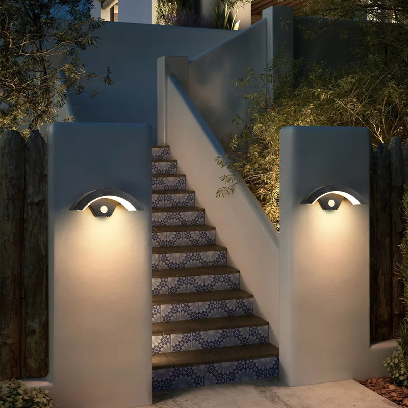 Aedan Black Integrated LED Outdoor Wall Light Built-in Motion Sensor, 3000K