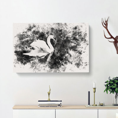 Swan Watercolour - Wrapped Canvas