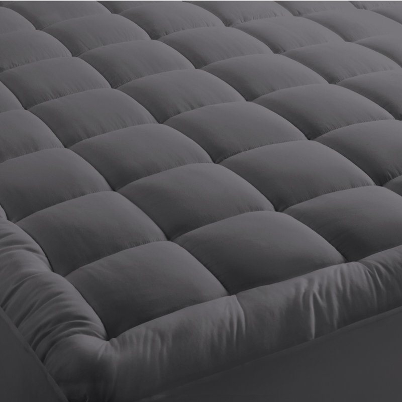 Cotton Top Mattress Pad, California King, Gray