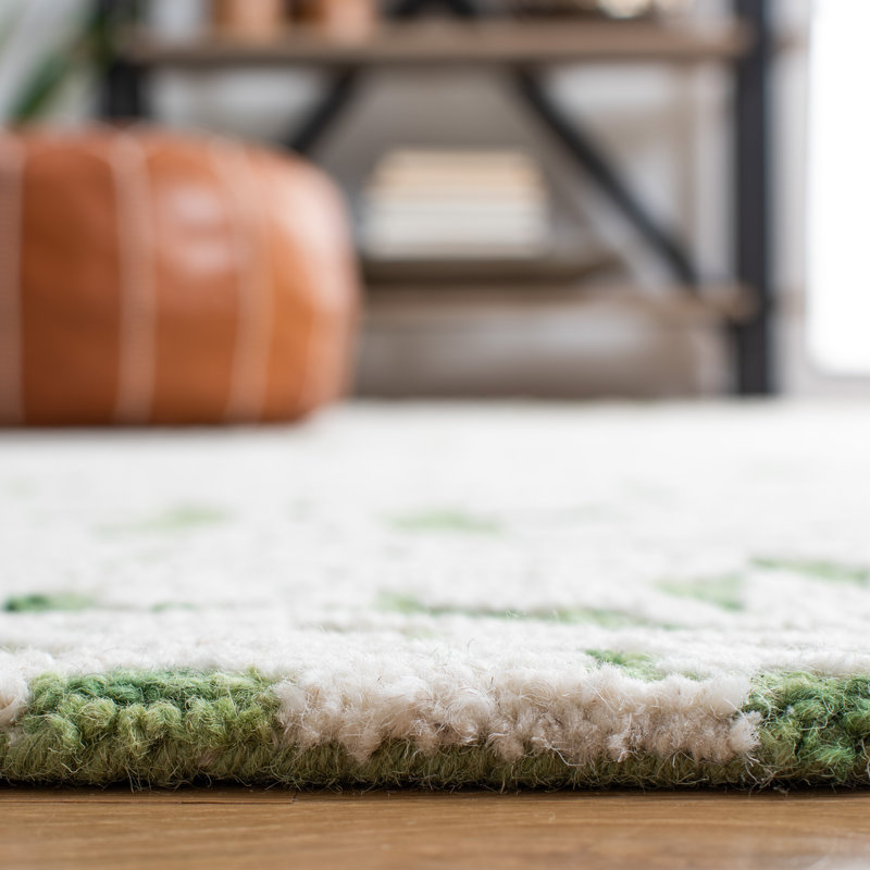 Tapis damassé en laine Anjaliyah, Rectangle 6 pi x 9 pi