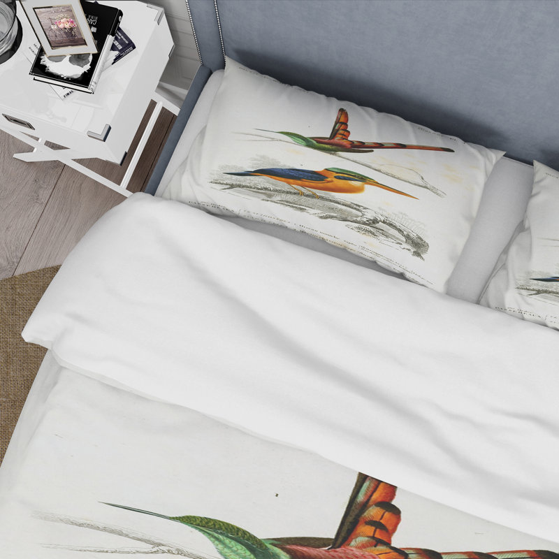 Ensemble de housse de couette traditionnel Vintage Bird I - microfibre de polyester