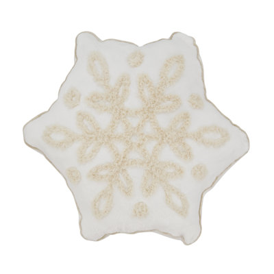Crystal Frost Snowflake Poly Filled Throw Pillow
