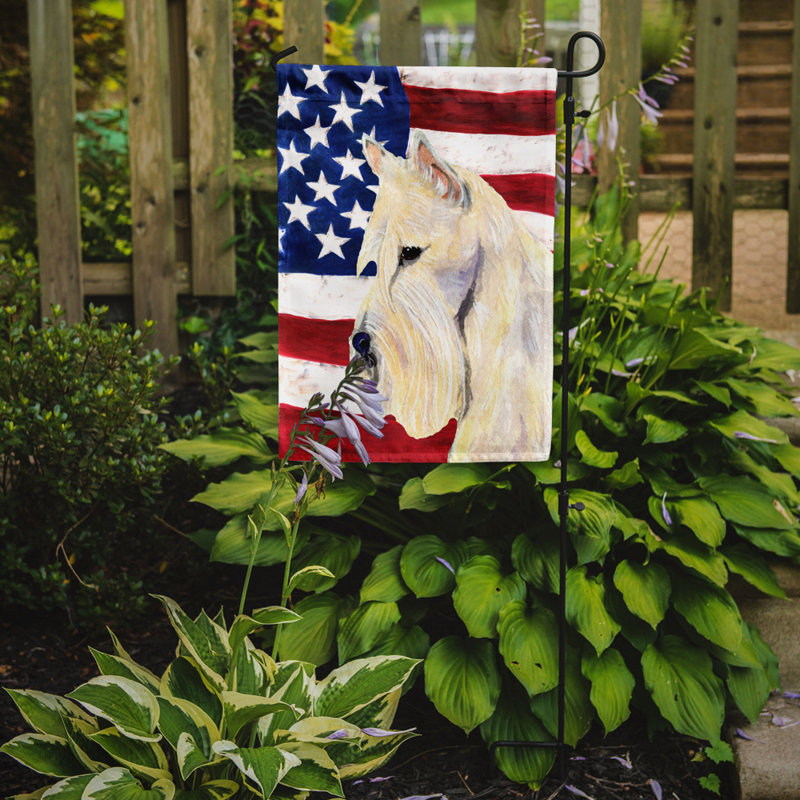 2 côtés en polyester de 2 côtés american drapeau de jardin, Sealyham Terrier