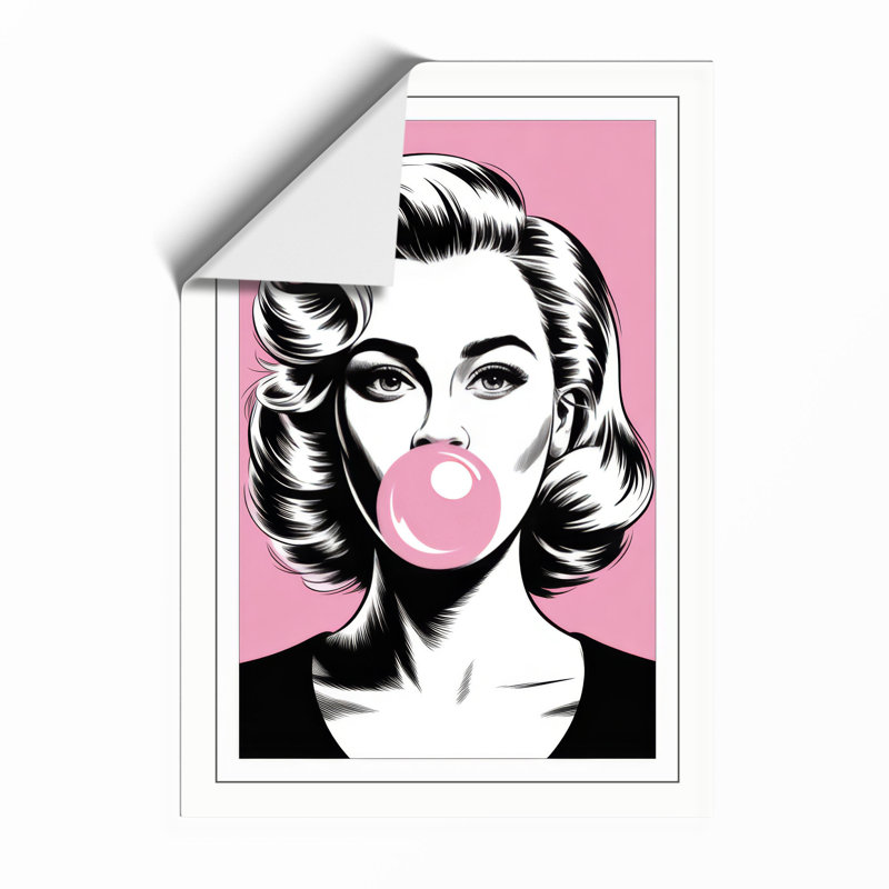 Bubblegum Pop Pop Art - Framed Print, Unframed, A4 - 29.7 x 21.0 cm