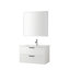 Armoire de salle de bain 31,5 pouces de style moderne, double tiroir avec ligne décorative, meuble-lavabo mural avec lavabo et miroir, système de fermeture en douceur, bois massif, pour salle de bain, blanc