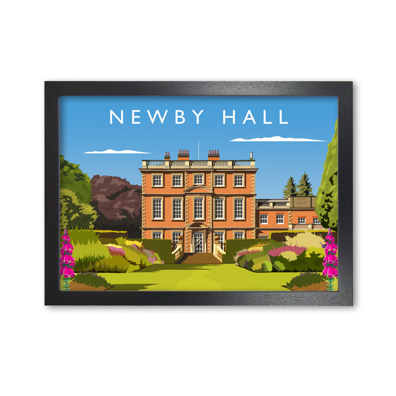 Newby Hall - Single Picture Frame Print, 594 cm H x 814 cm W, Black