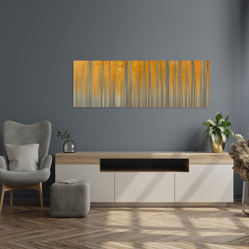 Abstrait forêt d'automne, H 16 po x l 48 po