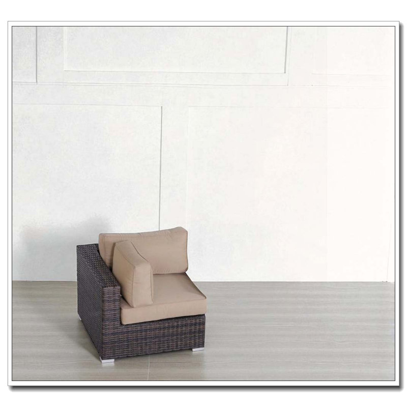 Fully Assembled Outdoor Corner Wedge with Cushions
