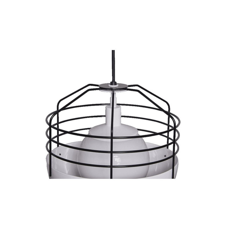 Luminaire suspendu cage 1 lumière Abdul-Majeed, Blanc