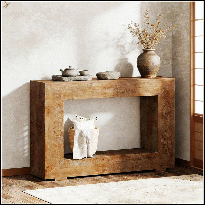 Modern Farmhouse Console Table, Entryway Sofa Table Storage Accent Table, Wood
