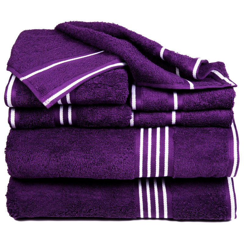 Ensemble de serviettes 8 pièces Bremen - Accessoires de salle de bain en coton avec 2 serviettes de bain, 2 serviettes à mains, 2 débarbouillettes et 2 serviettes essuie-doigts