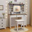 Bureau de maquillage avec miroir et lumières DEL à intensité variable 3 couleurs